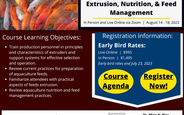 Aquafeed Th Annual Practical Short Course On Aquaculture Feed