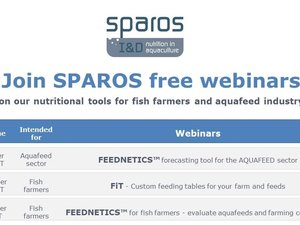 Join Sparos webinar series on nutritional tools