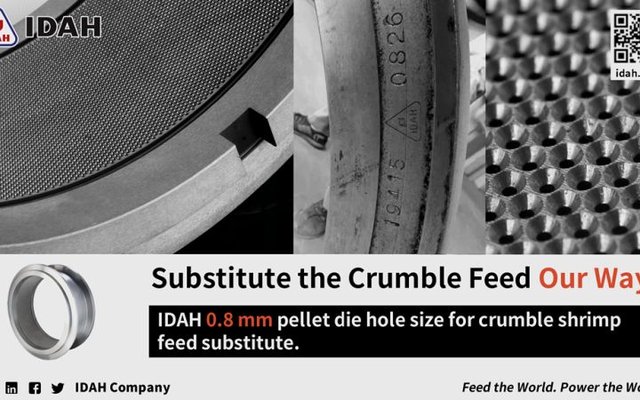 Idah introduces die for small-size shrimp pellet feed