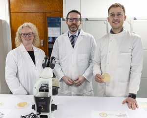 Pictured (l-r) Professor Margaret Crumlish, HE Mr Iain Frew, and Dr Chris Payne. Credit University of Stirling